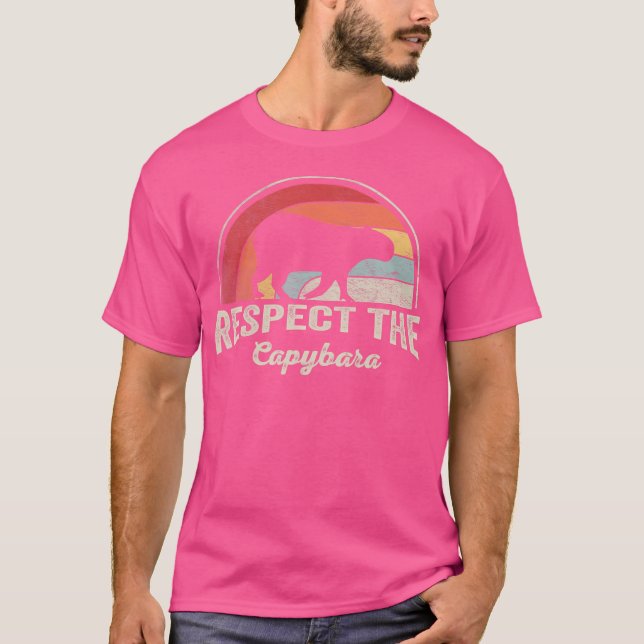 Capybara Älskare respekterar kapybara T Shirt (Framsida)