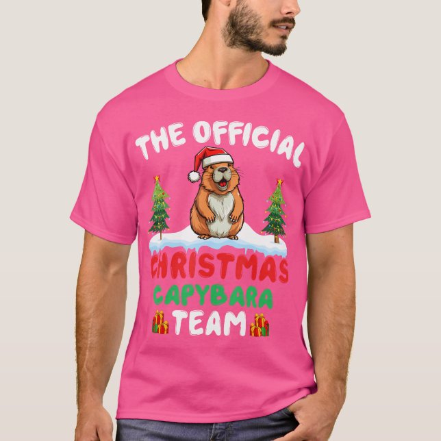 Capybara Älskare Santa Hat Julafton Träd, julklapp T Shirt (Framsida)