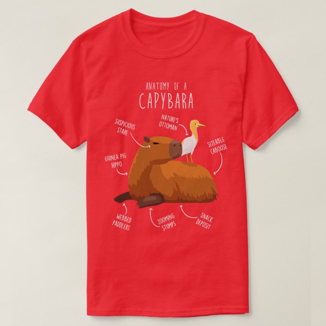 Capybara Anatomy 2 T Shirt (Design framsida)