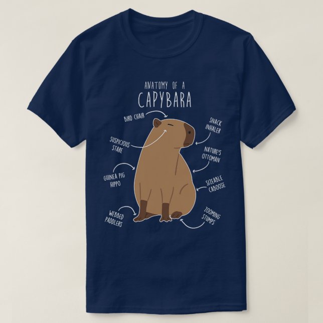 Capybara Anatomy 3 T Shirt (Design framsida)