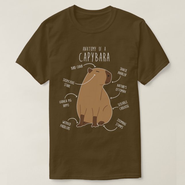 Capybara Anatomy 3 T Shirt (Design framsida)