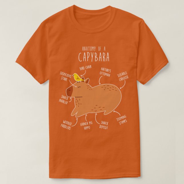 Capybara Anatomy 4 T Shirt (Design framsida)