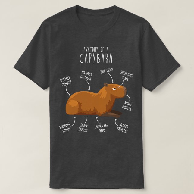 Capybara Anatomy 5 T Shirt (Design framsida)