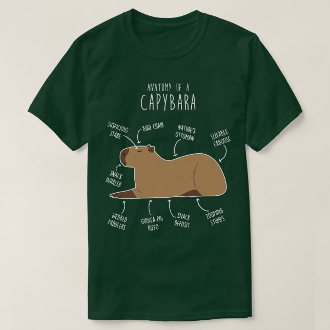 Capybara Anatomy T Shirt (Design framsida)