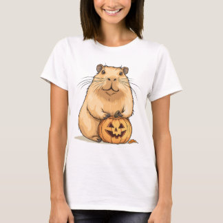 Capybara and Pumpkin Halloween T Shirt