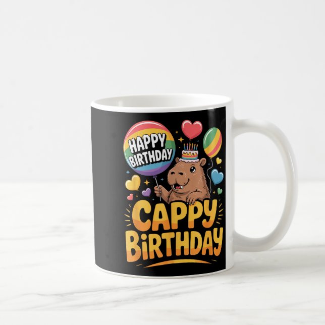 Capybara Animal Lover Fun Cappy Birthday Party Sup Kaffemugg (Höger)