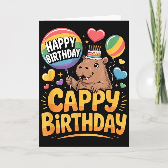 Capybara Animal Lover Fun Cappy Birthday Party Sup Kort (Framsida)