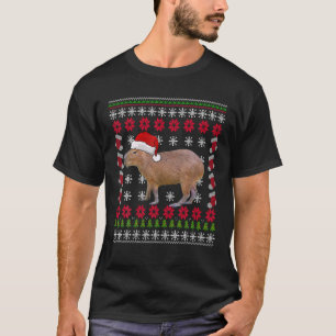 Capybara Animal Lover Julafton Santa Hat Ugly Capy T Shirt