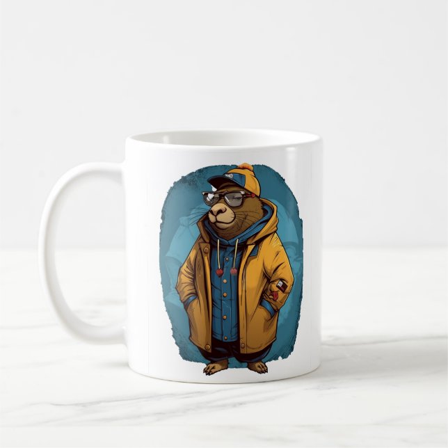 Capybara Animal Lover's Gift Kaffemugg (Vänster)