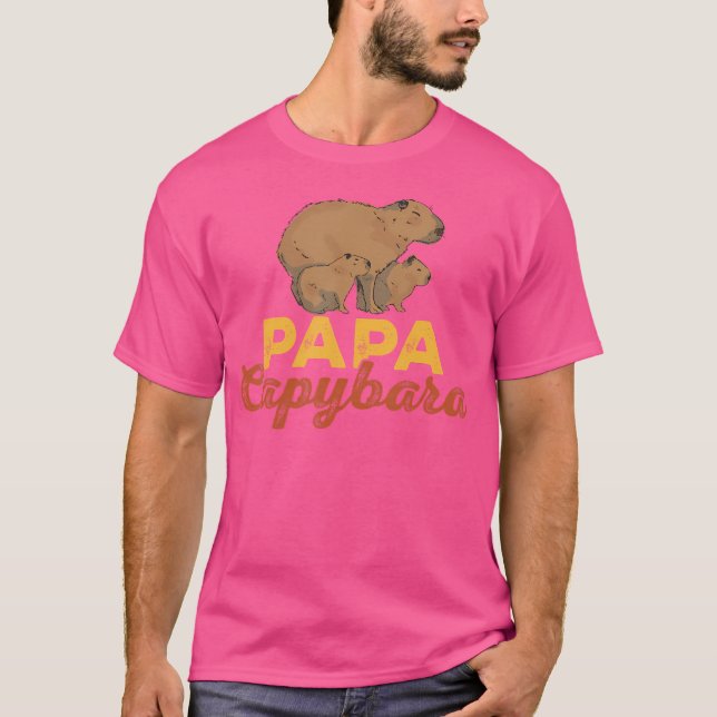Capybara Animals Pet Pappa Capybara T Shirt (Framsida)
