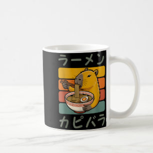 Capybara Anime Grafisk Ramen Kawaii Japansk Vinta Kaffemugg