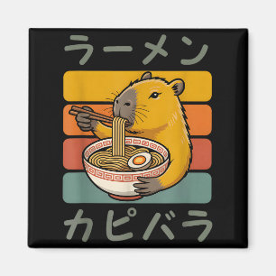 Capybara Anime Grafisk Ramen Kawaii Japansk Vinta Magnet