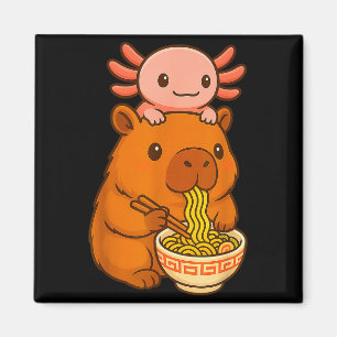Capybara Anime Ramen Axolotl Rolig Grafisk Kawaii  Magnet