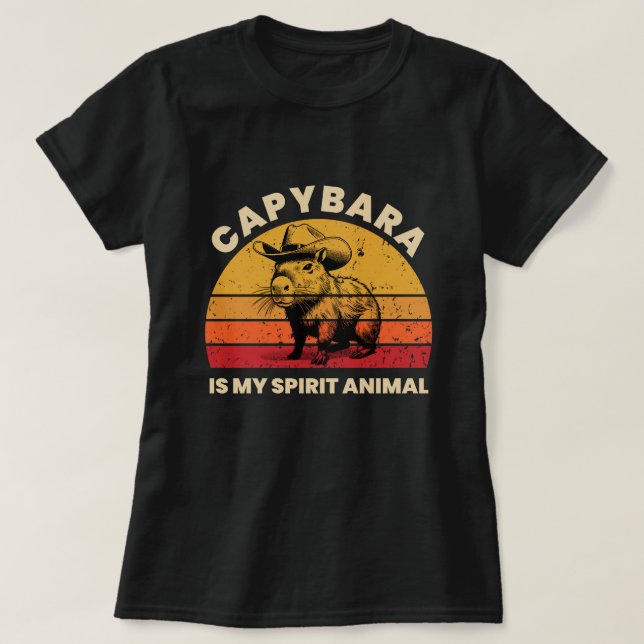 Capybara är min själ, Capybara Cowboy T Shirt (Design framsida)
