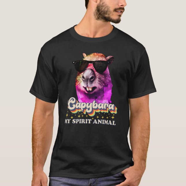Capybara är My Spirit Animal Capybara Sunglass R T Shirt (Framsida)