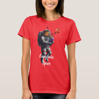 Capybara Astronaut Dudelsäckspelande Rymd T-Shirt