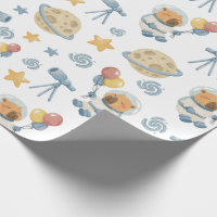 Capybara Astronaut Mönster - Wrapping Papper Roll