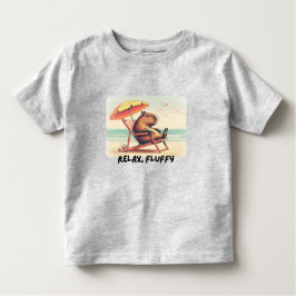 Capybara at beach says: Relax, Fluffy T Shirt