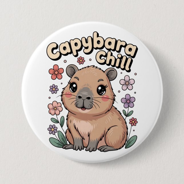 Capybara Avslappnad Knapp (Framsida)