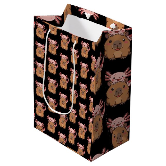 Capybara Axolotl Kawaii Animal Lover Zoo Day (Framsidan Vinklad)