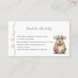Capybara Baby Shower • Book for Baby Visitkort