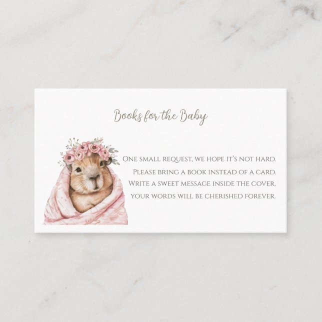 Capybara Baby Shower • Books for the Baby Card Visitkort (Framsida)