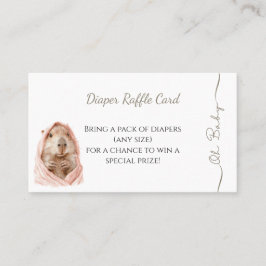 Capybara Baby Shower • Diaper Raffle Card Visitkort