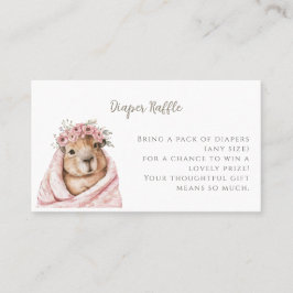 Capybara Baby Shower • Diaper Raffle Card Visitkort
