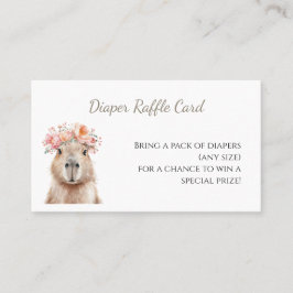 Capybara Baby Shower • Diaper Raffle Card Visitkort