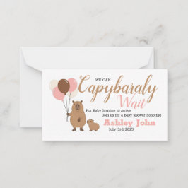 Capybara Baby Shower Honoring-inbjudan | kort