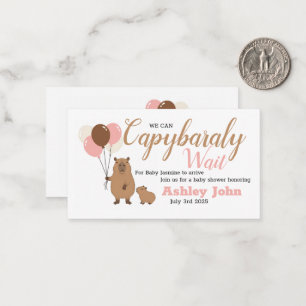 Capybara Baby Shower Honoring-inbjudan kort