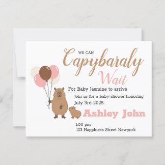 Capybara Baby Shower Honoring-inbjudan | kort