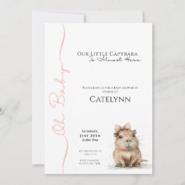 Capybara Baby Shower Invitation • Oh Baby Girl Spara Datumet