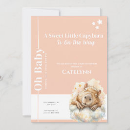 Capybara Baby Shower Invitation • Oh Baby Spara Datumet