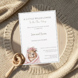 Capybara Baby Shower • Little Wildflower Inbjudningar