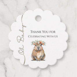 Capybara Baby Shower • Oh Baby Wildflower Gåvor Etiketter