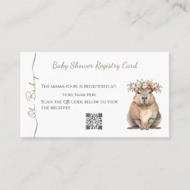 Capybara Baby Shower • Registry Card Visitkort