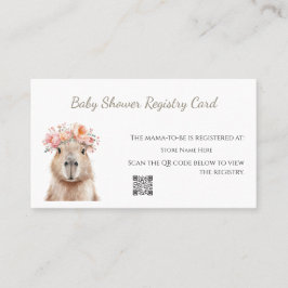 Capybara Baby Shower • Registry Card Visitkort