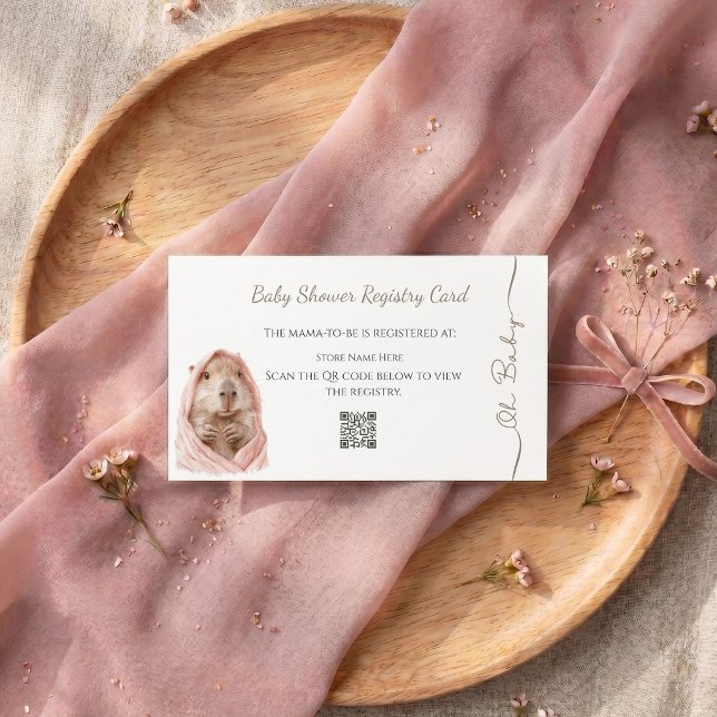 Capybara Baby Shower • Registry Card Visitkort (Capybara Baby Shower Registry Card)