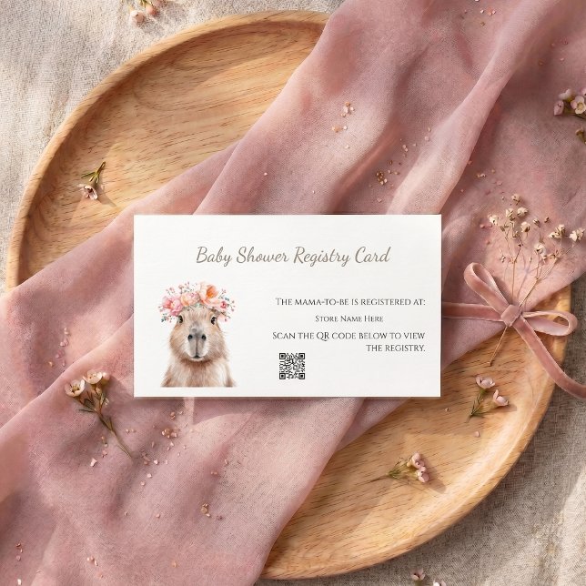 Capybara Baby Shower • Registry Card Visitkort (Capybara Baby Shower •Registry Card)