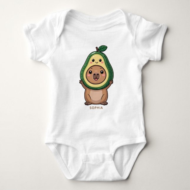 Capybara Baby T-Shirt Baby Bodykostym (Framsida)