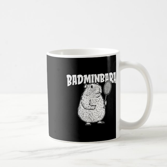 Capybara Badminton Shuttle - Player Racket Badminb Kaffemugg (Höger)