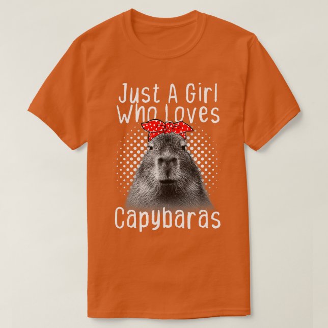 Capybara Bara en flicka som Kärlek Capybaras (1) T Shirt (Design framsida)