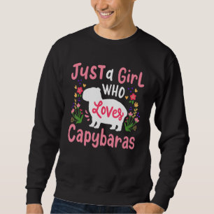 Capybara bara en flicka som Kärlek Capybaras Lång Ärmad Tröja