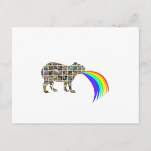 Capybara barfing a rainbow vykort