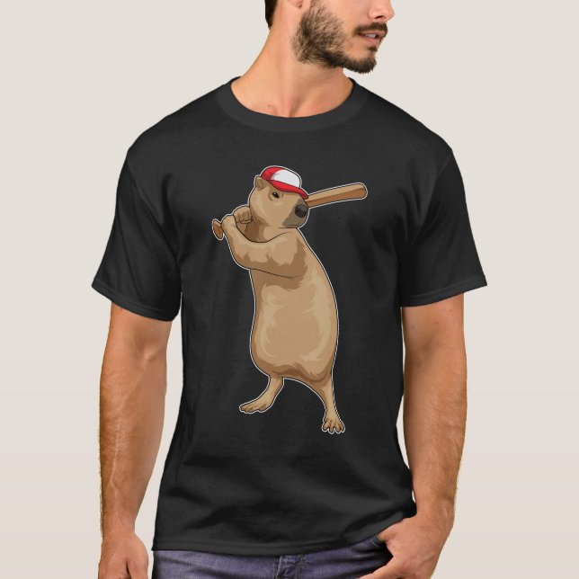 Capybara Baseball Baseball fladdermus T Shirt (Framsida)