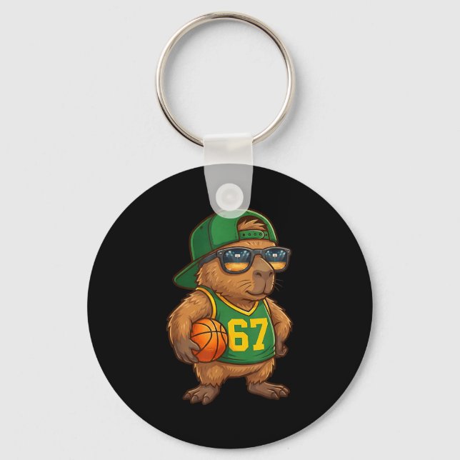 Capybara Basket 67 Gen Alpha Slang Srts Män Bo Nyckelring (Framsida)