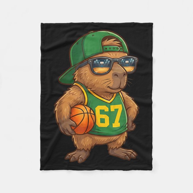 Capybara Basketball 67 Gen Alpha Slang Srts Men Bo Fleecefilt (Framsidan)