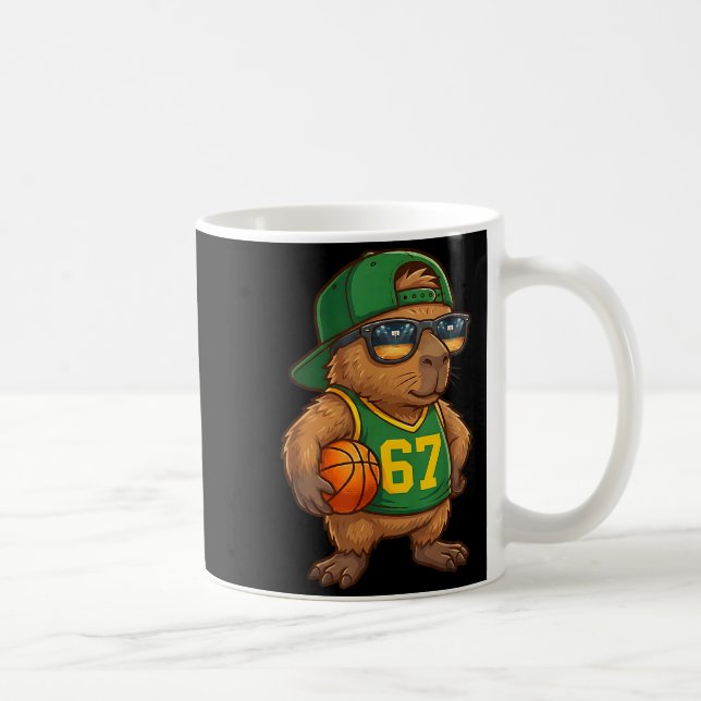Capybara Basketball 67 Gen Alpha Slang Srts Men Bo Kaffemugg (Höger)