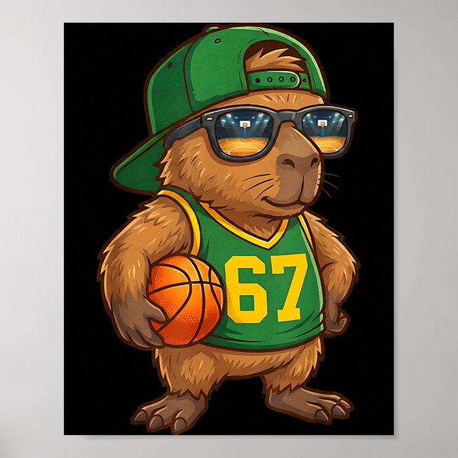 Capybara Basketball 67 Gen Alpha Slang Srts Men Bo Poster (Framsidan)